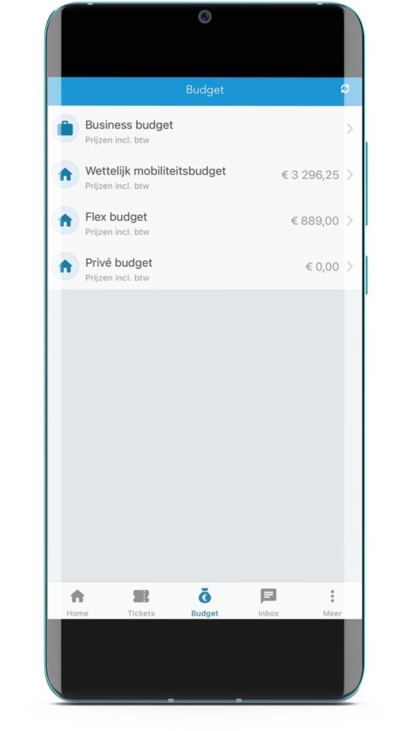 Olympus app met budgetten