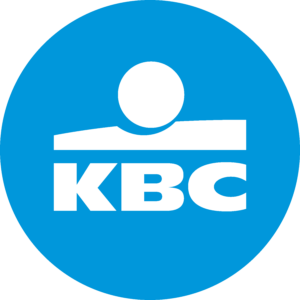 Blauw rond logo van KBC