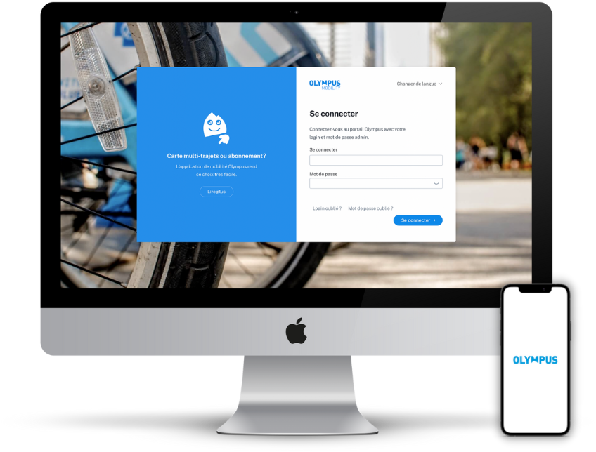 Le portail de gestion Olympus et l'appli Olympus